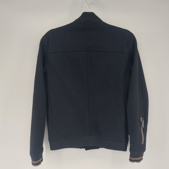 AllSaints Wool Meron Bomber Jacket Size XS Black - Picture 9 of 11